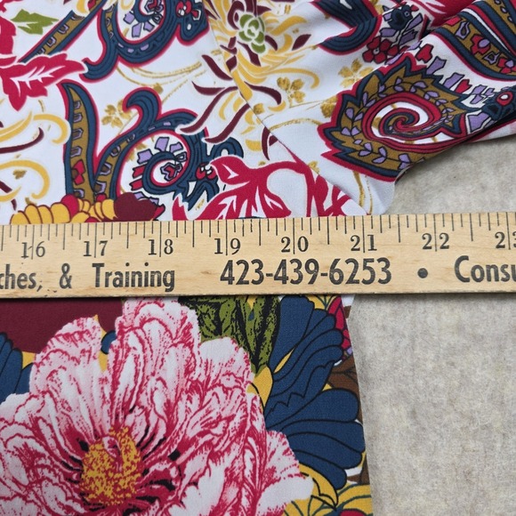 Premise Studio Womens Top Blouse XL Paisley Floral Print‎ Bell Sleeve Cowl Neck - Picture 7 of 8